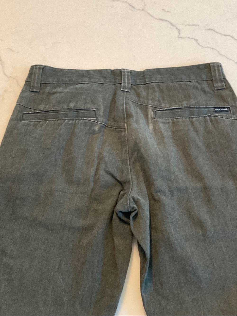 Volcom Men's Gray Chino Pants with Rear Welt Pockets
